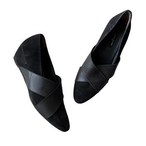 Paul Green Black Suede and Leather Pointed Heels EU Size 3